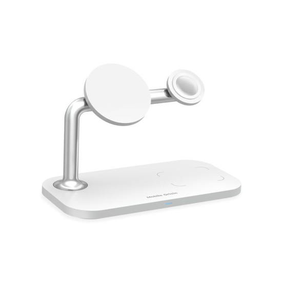 Statie de incarcare 3 in 1 Mobile Origin Magnetic, Compatibila MagSafe, Wireless Charge, 15W, Cablu USB-C inclus, Alb (Mobile Origin, Incarcatoare) by www.silkase.ro Statie de incarcare 3 in 1 Mobile Origin Magnetic, Compatibila MagSafe, Wireless Charge, 15W, Cablu USB-C inclus, Alb (Incarcatoare, FRL-WCH-31-WHT) by www.silkase.ro