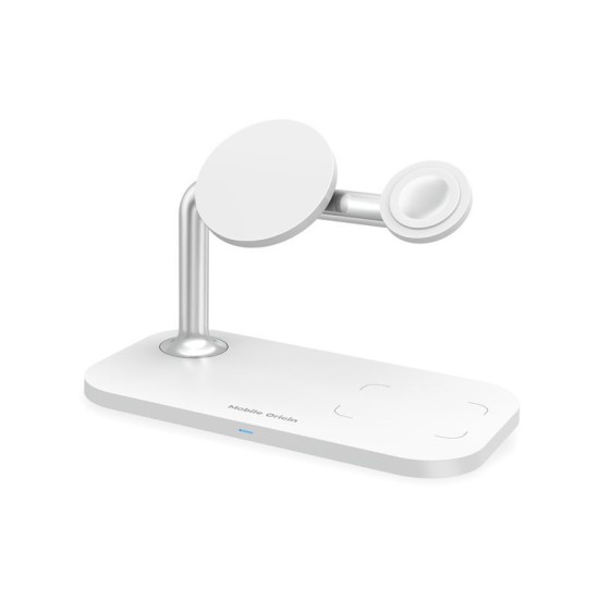Statie de incarcare 3 in 1 Mobile Origin Magnetic, Compatibila MagSafe, Wireless Charge, 15W, Cablu USB-C inclus, Alb (Mobile Origin, Incarcatoare) by www.silkase.ro Statie de incarcare 3 in 1 Mobile Origin Magnetic, Compatibila MagSafe, Wireless Charge, 15W, Cablu USB-C inclus, Alb (Incarcatoare, FRL-WCH-31-WHT) by www.silkase.ro