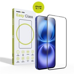 Folie sticla Mobile Origin EasyGlass compatibila cu iPhone 15 / 16 Black