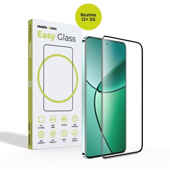 Folie Sticla pentru Realme 12 Plus 5G, Mobile Origin, margine Neagra (Narzo 70x, FRL-EG-R12plus) by www.silkase.ro
