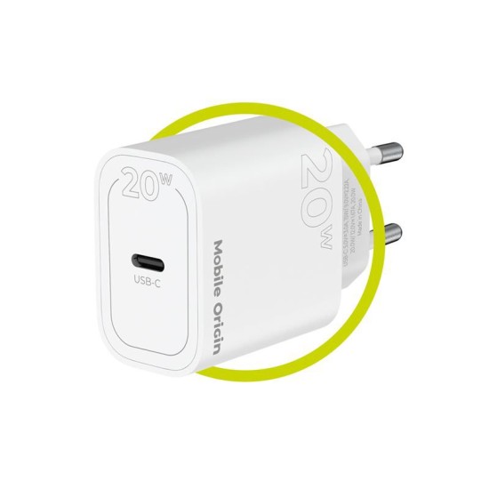 Incarcator retea Mobile Origin MO11, USB-C, PD 20W, Alb (Mobile Origin, Incarcatoare) by www.silkase.ro Incarcator retea Mobile Origin MO11, USB-C, PD 20W, Alb (Incarcatoare, FRL-PD20W-MO11) by www.silkase.ro