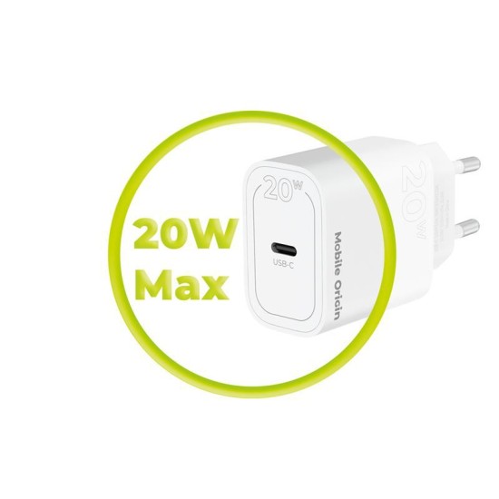 Incarcator retea Mobile Origin MO11, USB-C, PD 20W, Alb (Mobile Origin, Incarcatoare) by www.silkase.ro Incarcator retea Mobile Origin MO11, USB-C, PD 20W, Alb (Incarcatoare, FRL-PD20W-MO11) by www.silkase.ro