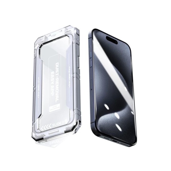 Folie sticla cu sistem de montare Mobile Origin Yellow Screen Guard compatibila cu iPhone 16 Pro Black (Mobile Origin, Ingredi) by www.silkase.ro Folie sticla cu sistem de montare Mobile Origin Yellow Screen Guard compatibila cu iPhone 16 Pro Black (Ingredi, SGZ-i16Pro) by www.silkase.ro