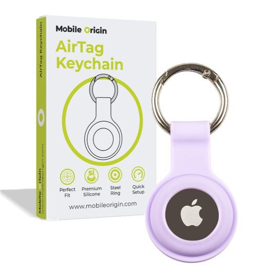 Husa de protectie tip breloc Mobile Origin Key Chain compatibila cu Apple AirTag Mov (Ingredi, FRL-ATKC-PUR) by www.silkase.ro