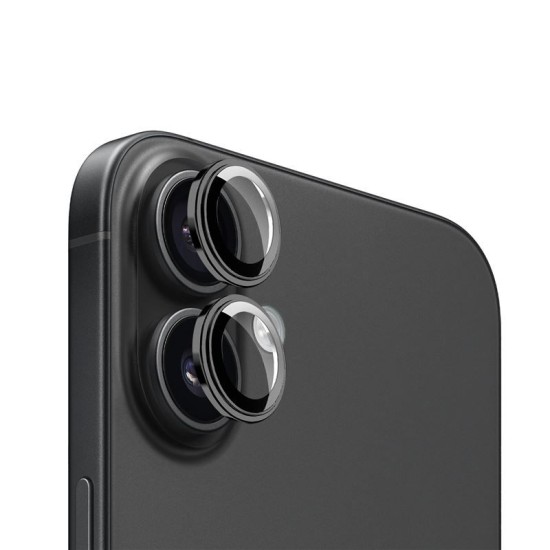 Set 2 protectii sticla camera foto Mobile Origin Easy Lens Guards compatibil cu iPhone 16 / 16 Plus Black (Ingredi, FRL-LSG-i16-BLK) by www.silkase.ro