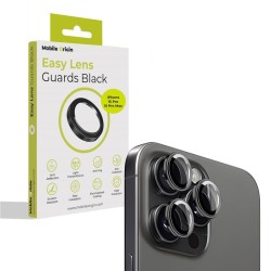 Set 3 protectii sticla camera foto Mobile Origin Easy Lens Guards compatibil cu iPhone 15 Pro / 15 Pro Max Black