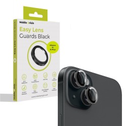 Set 2 protectii sticla camera foto Mobile Origin Easy Lens Guards compatibil cu iPhone 15 / 15 Plus Black