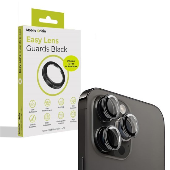Set 3 protectii sticla camera foto Mobile Origin Easy Lens Guards compatibil cu iPhone 14 Pro / 14 Pro Max Black (Mobile Origin, Ingredi) by www.silkase.ro Set 3 protectii sticla camera foto Mobile Origin Easy Lens Guards compatibil cu iPhone 14 Pro / 14 Pro Max Black (Ingredi, FRL-LSG-i14Pro-BLK) by www.silkase.ro