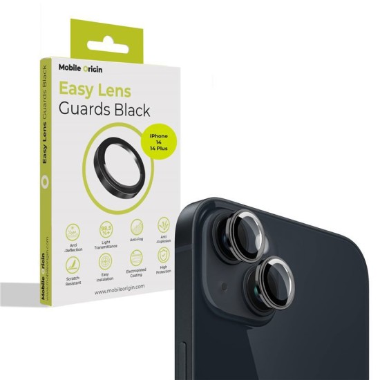 Folie sticla camere Mobile Origin pentru iPhone 14 / 14 Plus, negru (iPhone 14, FRL-LSG-i14-BLK) by www.silkase.ro