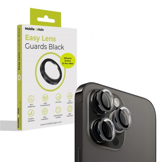 Set 3 protectii sticla camera foto Mobile Origin Easy Lens Guards compatibil cu iPhone 13 Pro / 13 Pro Max Black (Mobile Origin, Ingredi) by www.silkase.ro Set 3 protectii sticla camera foto Mobile Origin Easy Lens Guards compatibil cu iPhone 13 Pro / 13 Pro Max Black (Ingredi, FRL-LSG-i13Pro-BLK) by www.silkase.ro