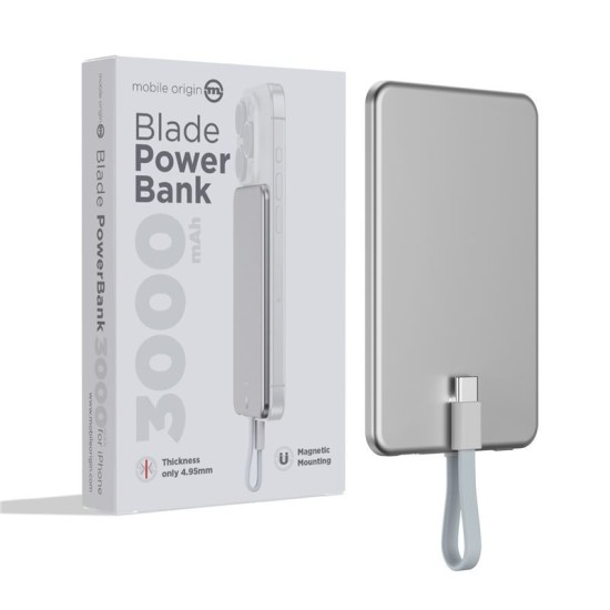 Baterie externa magnetica Mobile Blade Origin 3000mAh, argintiu (Mobile Origin, Baterii Externe) by www.silkase.ro Baterie externa magnetica Mobile Blade Origin 3000mAh, argintiu (Baterii Externe, PBB-3KC-SLV) by www.silkase.ro