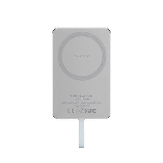 Baterie externa magnetica Mobile Blade Origin 3000mAh, argintiu (Mobile Origin, Baterii Externe) by www.silkase.ro Baterie externa magnetica Mobile Blade Origin 3000mAh, argintiu (Baterii Externe, PBB-3KC-SLV) by www.silkase.ro