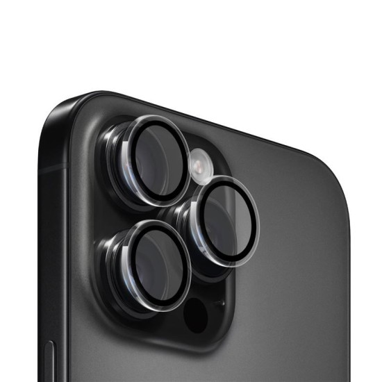 Set 3 protectii sticla camera foto Mobile Origin Easy Lens Guards compatibil cu iPhone 16 Pro / 16 Pro Max Clear (Ingredi, FRL-LSG-i16Pro-CLR) by www.silkase.ro