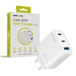 Incarcator retea Mobile Origin MO13, GaN, USB, 2x USB-C, 40W, Alb