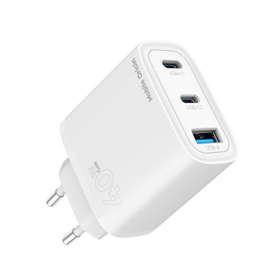 Incarcator retea Mobile Origin MO13, GaN, USB, 2x USB-C, 40W, Alb (Mobile Origin, Incarcatoare) by www.silkase.ro Incarcator retea Mobile Origin MO13, GaN, USB, 2x USB-C, 40W, Alb (Incarcatoare, FRL-GAN40W-MO13) by www.silkase.ro