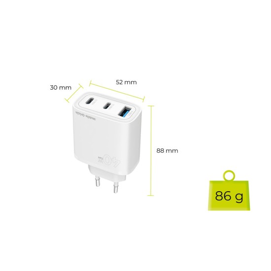 Incarcator retea Mobile Origin MO13, GaN, USB, 2x USB-C, 40W, Alb (Mobile Origin, Incarcatoare) by www.silkase.ro Incarcator retea Mobile Origin MO13, GaN, USB, 2x USB-C, 40W, Alb (Incarcatoare, FRL-GAN40W-MO13) by www.silkase.ro