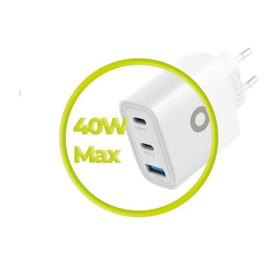 Incarcator retea Mobile Origin MO13, GaN, USB, 2x USB-C, 40W, Alb (Mobile Origin, Incarcatoare) by www.silkase.ro Incarcator retea Mobile Origin MO13, GaN, USB, 2x USB-C, 40W, Alb (Incarcatoare, FRL-GAN40W-MO13) by www.silkase.ro