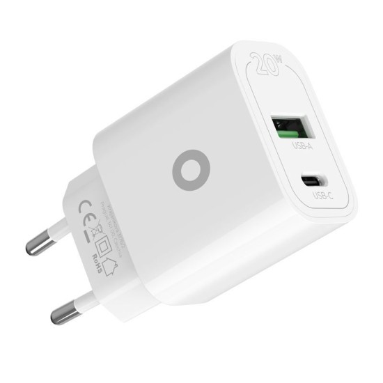 Incarcator retea Mobile Origin MO12, USB/USB-C, PD 20W, Alb (Mobile Origin, Incarcatoare) by www.silkase.ro Incarcator retea Mobile Origin MO12, USB/USB-C, PD 20W, Alb (Incarcatoare, FRL-PD20W-MO12) by www.silkase.ro