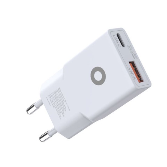 Incarcator retea GaN Mobile Origin Slim MO16, USB/USB-C, 30W, Alb (Mobile Origin, Incarcatoare) by www.silkase.ro Incarcator retea GaN Mobile Origin Slim MO16, USB/USB-C, 30W, Alb (Incarcatoare, MO-GAN30W-MO16) by www.silkase.ro