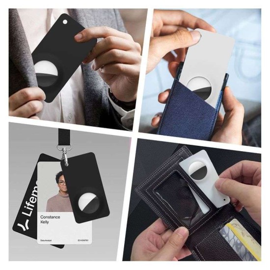 Suport tip card Mobile Origin Wallet compatibil cu Apple AirTag Black (Ingredi, FRL-ATWC-BLK) by www.silkase.ro