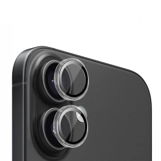 Set 2 protectii sticla camera foto Mobile Origin Sapphire Lens Guards compatibil cu iPhone 16 / 16 Plus Clear (Ingredi, SALG-i16-CLR) by www.silkase.ro