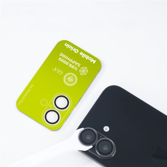 Set 2 protectii sticla camera foto Mobile Origin Sapphire Lens Guards compatibil cu iPhone 16 / 16 Plus Clear (Ingredi, SALG-i16-CLR) by www.silkase.ro