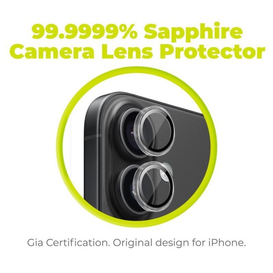 Set 2 protectii sticla camera foto Mobile Origin Sapphire Lens Guards compatibil cu iPhone 16 / 16 Plus Clear (Ingredi, SALG-i16-CLR) by www.silkase.ro