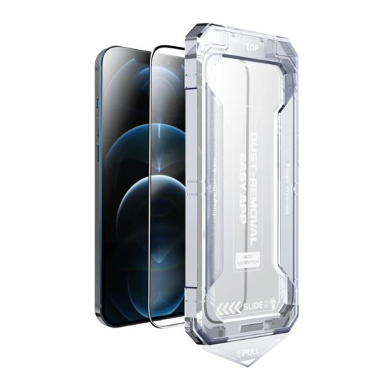 Folie sticla transparenta cu sistem de montare Mobile Origin Screen Guard compatibila cu iPhone 12 Pro (Ingredi, SGZ-i12Pro) by www.silkase.ro