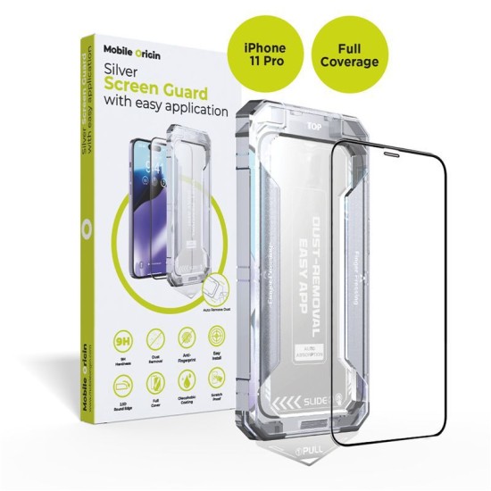 Folie sticla transparenta cu sistem de montare Mobile Origin Screen Guard compatibila cu iPhone 11 Pro (Ingredi, SGZ-i11Pro) by www.silkase.ro