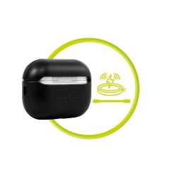 Husa din piele pentru AirPods Pro 2, Mobile Origin, neagra, 67x55x28mm