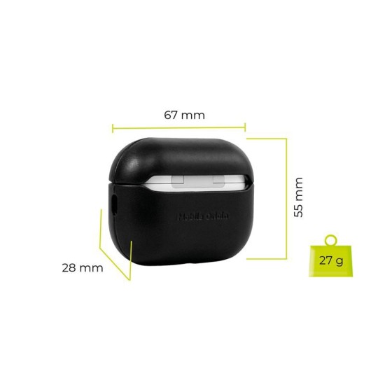 Husa din piele pentru AirPods Pro 2, Mobile Origin, neagra, 67x55x28mm (Ingredi, LC-APP-BLK-01) by www.silkase.ro