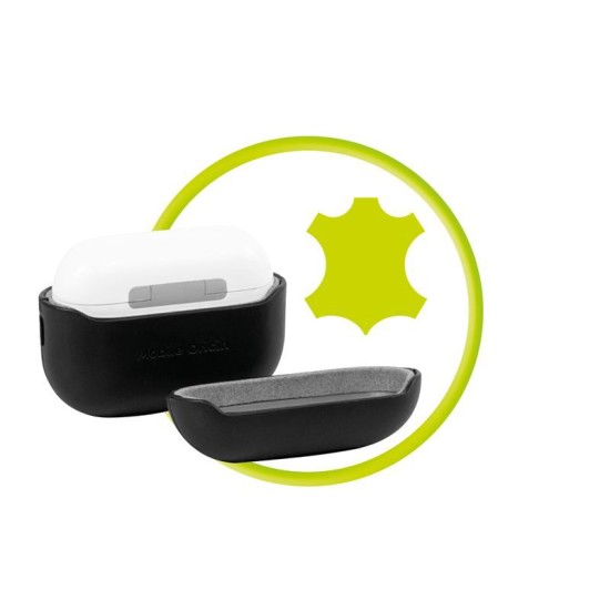 Husa din piele pentru AirPods Pro 2, Mobile Origin, neagra, 67x55x28mm (Ingredi, LC-APP-BLK-01) by www.silkase.ro