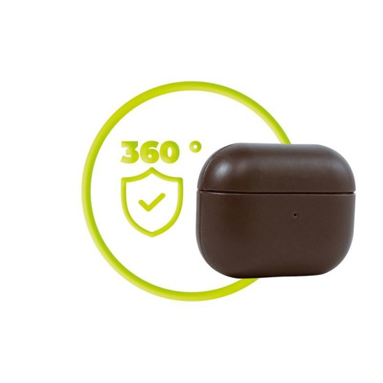 Husa din piele pentru AirPods Pro 2, Mobile Origin, maro, 67x55x28mm (Ingredi, LC-APP-BRW01) by www.silkase.ro
