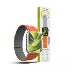 MOBILE ORIGIN II Curea Magnetică Apple Watch 49/46/45/44mm (Ultra 3-1/Seria 11), Portocaliu/Gri