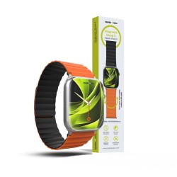 MOBILE ORIGIN II Curea Magnetică Apple Watch 49/46/45/44mm (Ultra 3-1/Seria 11), Portocaliu/Negru