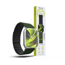 MOBILE ORIGIN II Curea Magnetică Apple Watch 49/46/45/44mm (Ultra 3-1/Seria 11), Verde/Negru