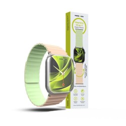 MOBILE ORIGIN II Curea Magnetică Apple Watch 49/46/45/44mm (Ultra 3-1/Seria 11), Roz/Verde Deschis