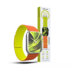 MOBILE ORIGIN II Curea Magnetică Apple Watch 49/46/45/44mm (Ultra 3-1/Seria 11), Portocaliu/Verde