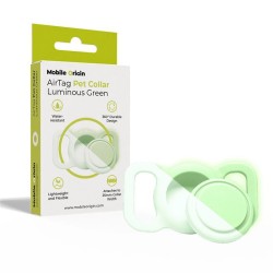 Zgarda fosforescenta pentru animale cu suport Apple AirTag Mobile Origin, verde