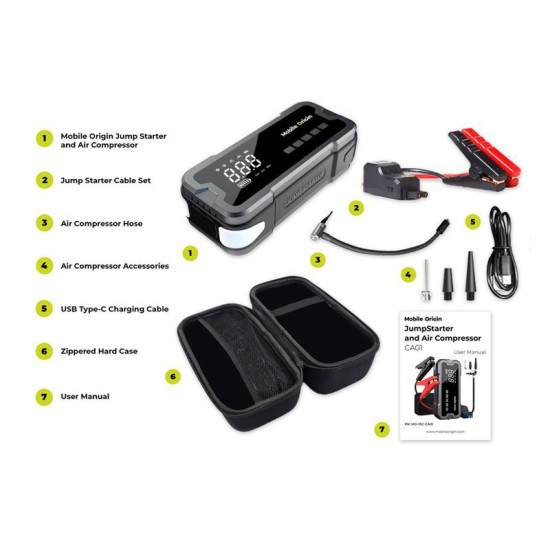 Robot pornire auto si compresor aer portabil Mobile Origin JumpStarter CA01 (Mobile Origin, Ingredi) by www.silkase.ro Robot pornire auto si compresor aer portabil Mobile Origin JumpStarter CA01 (Accesorii auto, MO-JSC-CA1) by www.silkase.ro