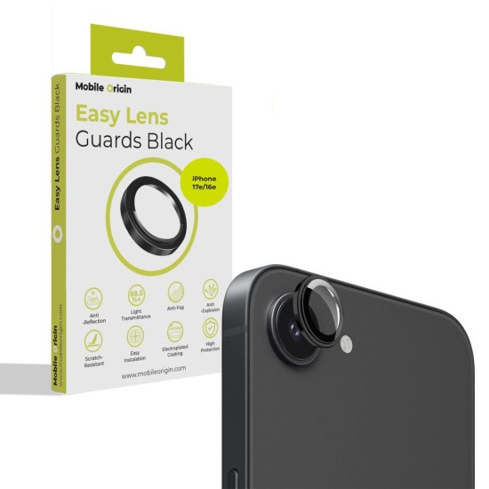 Folie sticla camera foto Mobile Origin Easy Lends Guard compatibila cu iPhone 16e Black (Mobile Origin, Ingredi) by www.silkase.ro Folie sticla camera foto Mobile Origin Easy Lends Guard compatibila cu iPhone 16e Black (Ingredi, FRL-LSG-i16e-BLK) by www.silkase.ro