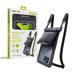 Husa subacvatica plutitoare cu buzunar Mobile Origin pentru telefoane 6.8 inch, negru/alb