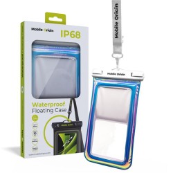 Husa subacvatica plutitoare Mobile Origin pentru telefoane 6.8 inch, sclipici/alb