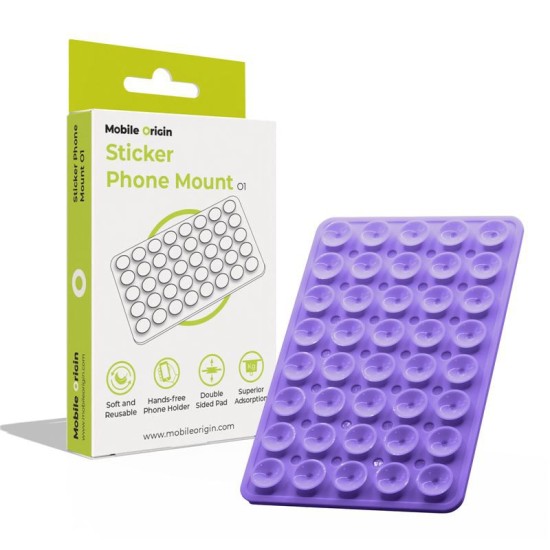 Suport adeziv pentru telefon Mobile Origin O1, mov (Ingredi, MO-SPM-PUR) by www.silkase.ro