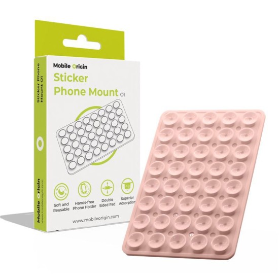 Suport adeziv pentru telefon Mobile Origin O1, roz deschis (Ingredi, MO-SPM-L-PNK) by www.silkase.ro