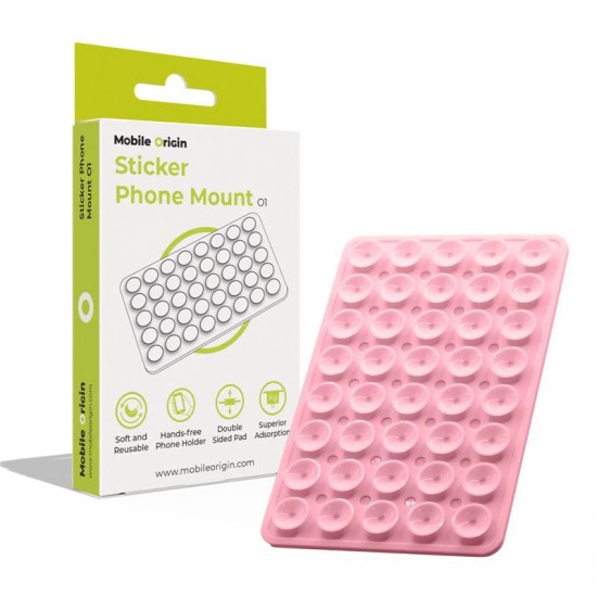 Suport adeziv pentru telefon Mobile Origin O1, roz (Ingredi, MO-SPM-PNK) by www.silkase.ro