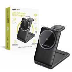 Incarcator pliabil 3 in 1 Mobile Origin PW8 cu tehnologie Qi2, negru