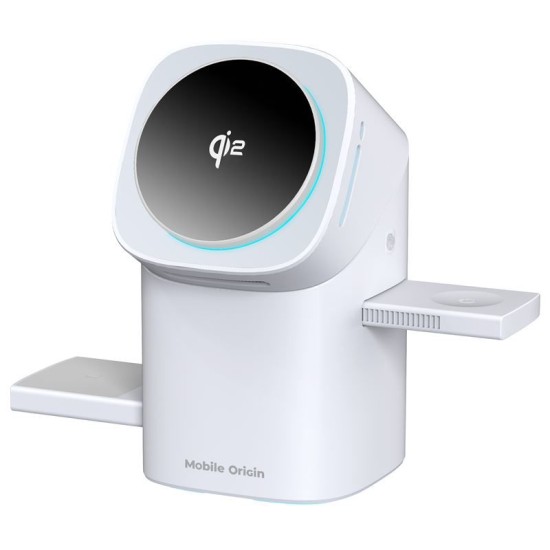 Statie de incarcare wireless 3 in 1 Mobile Origin PW11 cu tehnologie Qi2, alba (Mobile Origin, Ingredi) by www.silkase.ro Statie de incarcare wireless 3 in 1 Mobile Origin PW11 cu tehnologie Qi2, alba (Incarcatoare, WCHS-PW11-WHT) by www.silkase.ro