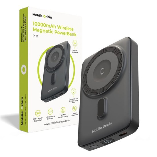 Baterie externa magnetica wireless Mobile Origin 10000mAh PB9 (Baterii Externe, MO-WMP-PB9) by www.silkase.ro