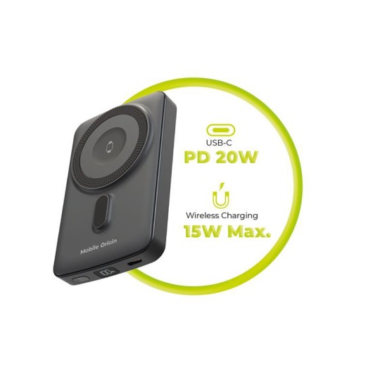Baterie externa magnetica wireless Mobile Origin 10000mAh PB9 (Baterii Externe, MO-WMP-PB9) by www.silkase.ro